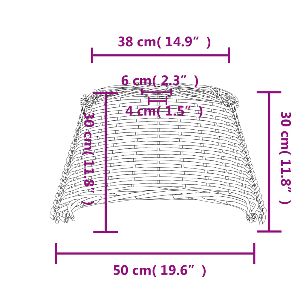 Paralume da Soffitto Bianco Ø50x30 cm in Vimini | homemem39