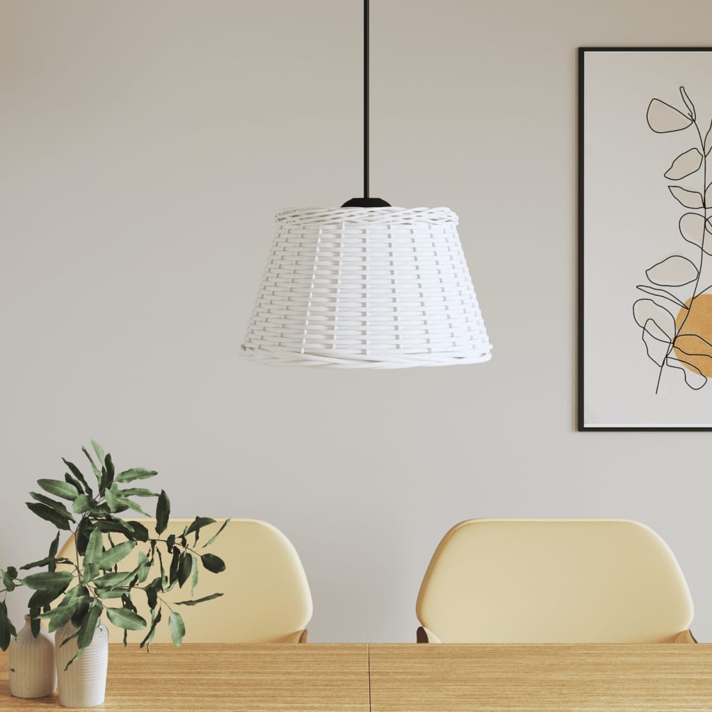Paralume da Soffitto Bianco Ø50x30 cm in Vimini | homemem39
