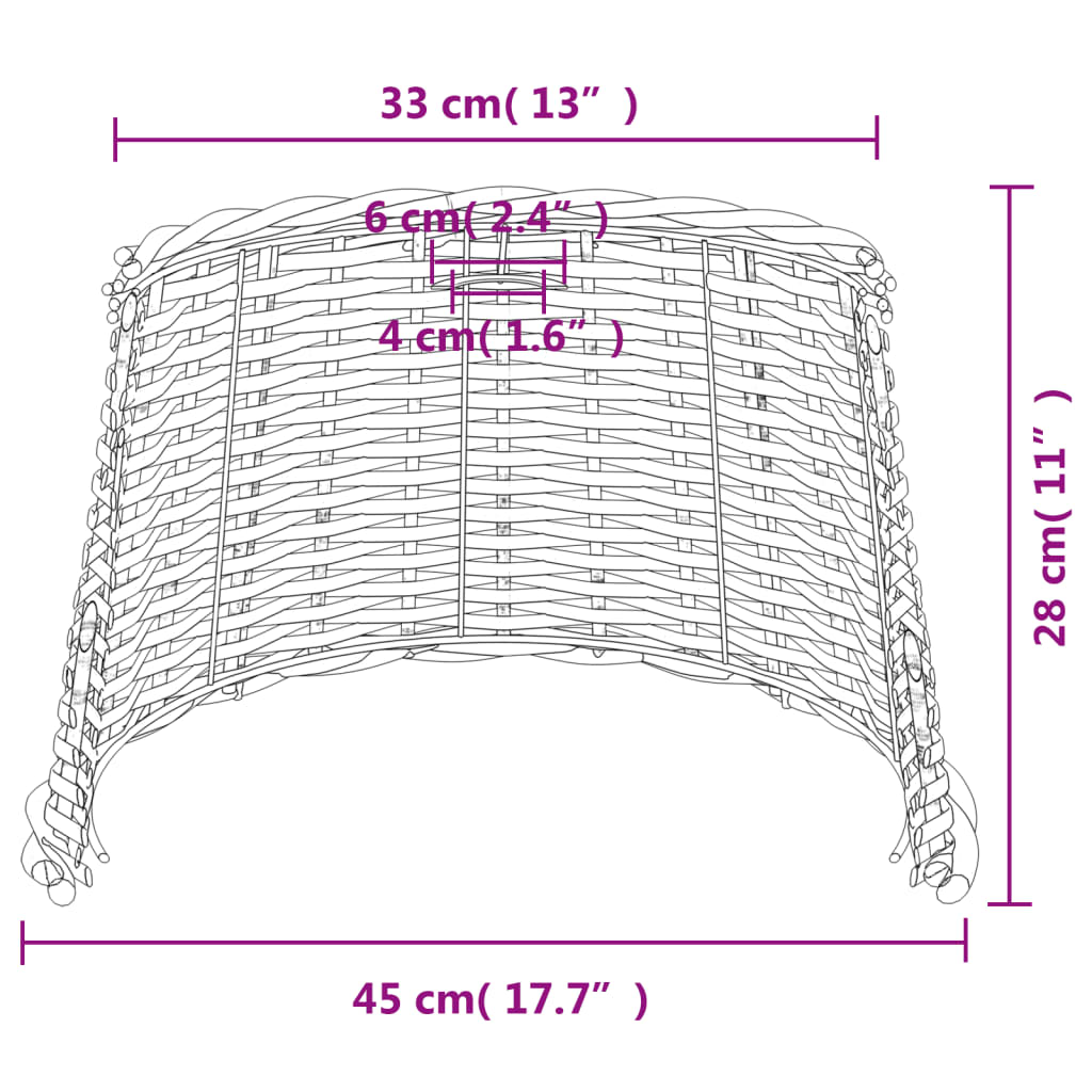 Paralume da Soffitto Marrone Ø45x28 cm in Vimini