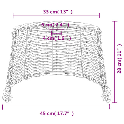 Paralume da Soffitto Marrone Ø45x28 cm in Vimini