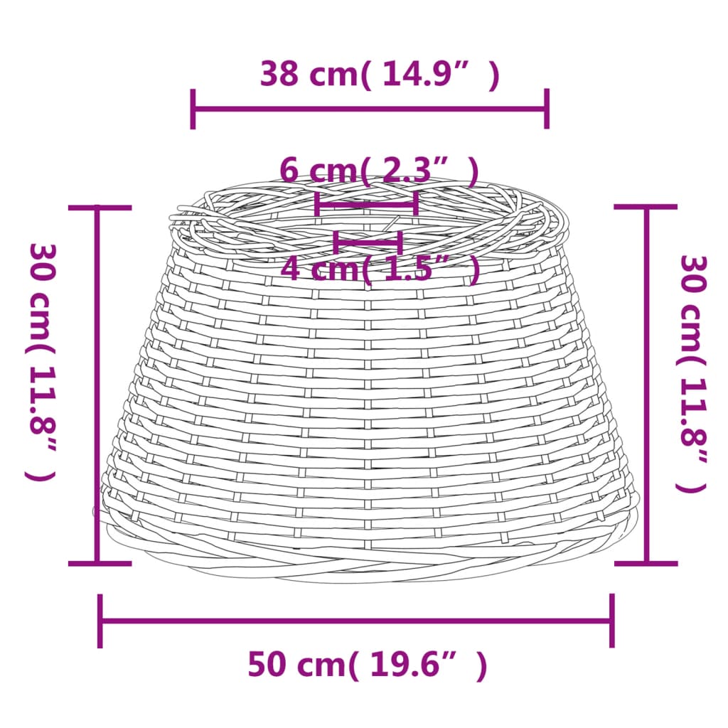 Paralume da Soffitto Marrone Ø50x30 cm in Vimini - homemem39