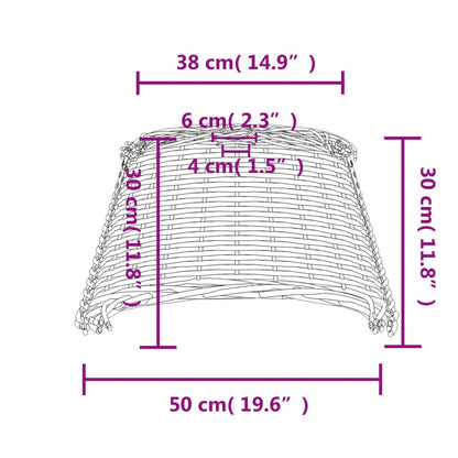 Paralume da Soffitto Marrone Ø50x30 cm in Vimini