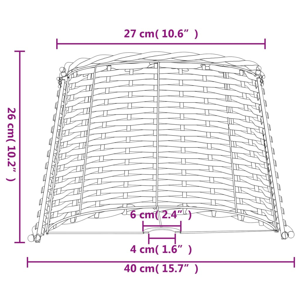 Paralume Bianco Ø40x26 cm in Vimini | homemem39