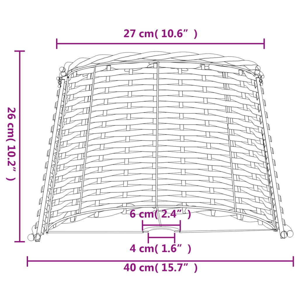 Paralume Marrone Ø40x26 cm in Vimini