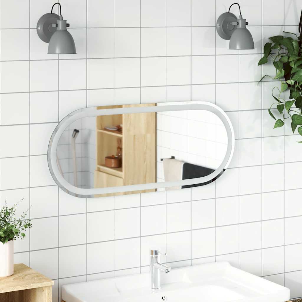 Specchio da Bagno LED 90x40 cm Ovale