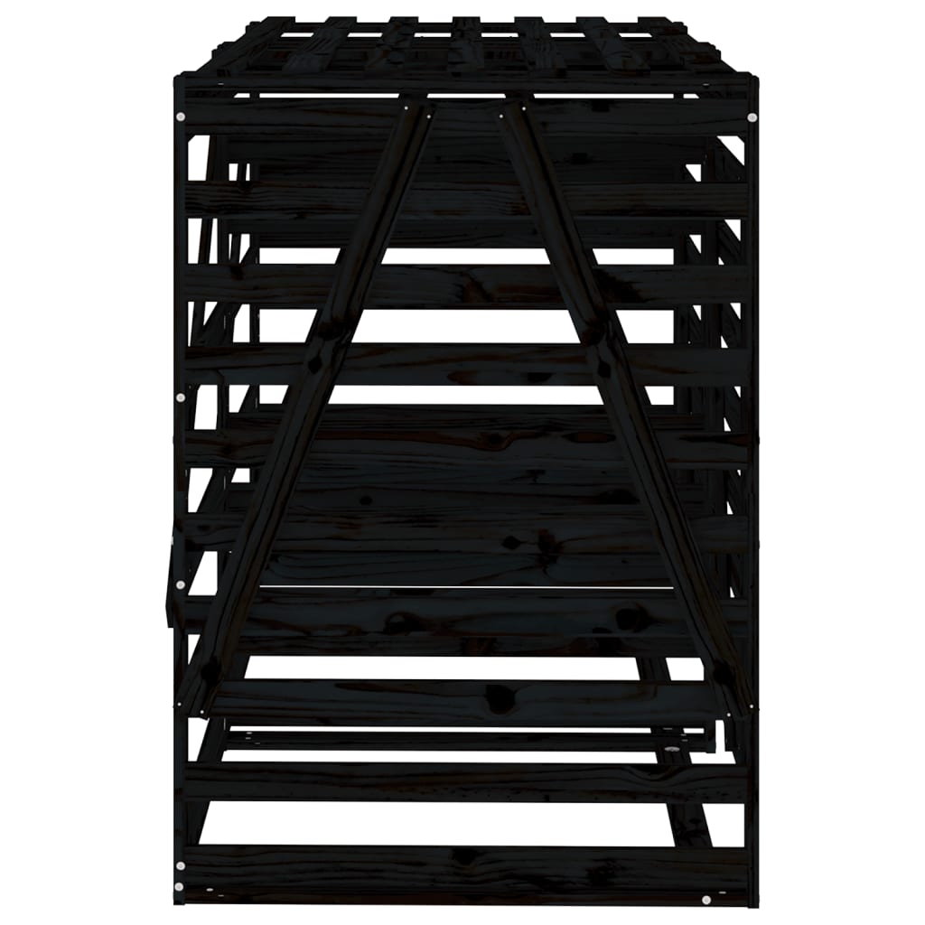 Copribidone Doppio Nero in Legno Massello di Pino - homemem39