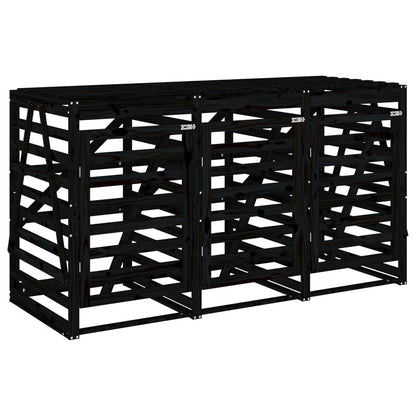 Copribidone Triplo Nero in Legno Massello di Pino - homemem39