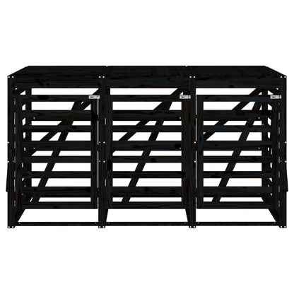 Copribidone Triplo Nero in Legno Massello di Pino