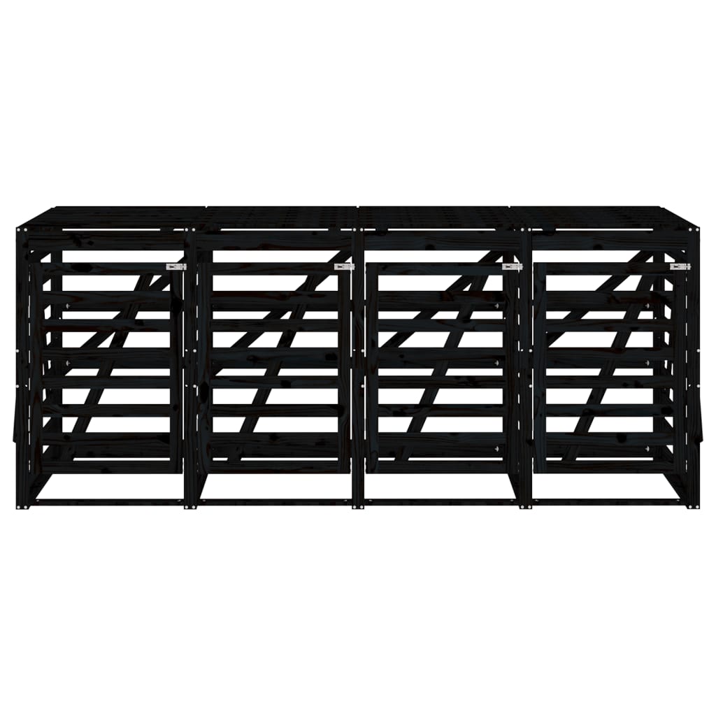 Copribidone Quadruplo Nero in Legno Massello di Pino - homemem39