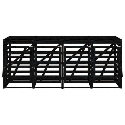 Copribidone Quadruplo Nero in Legno Massello di Pino - homemem39