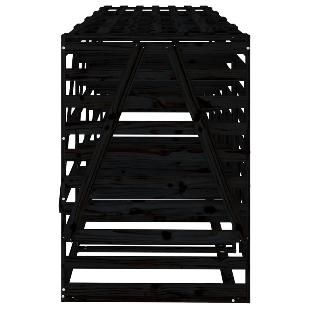 Copribidone Quadruplo Nero in Legno Massello di Pino - homemem39