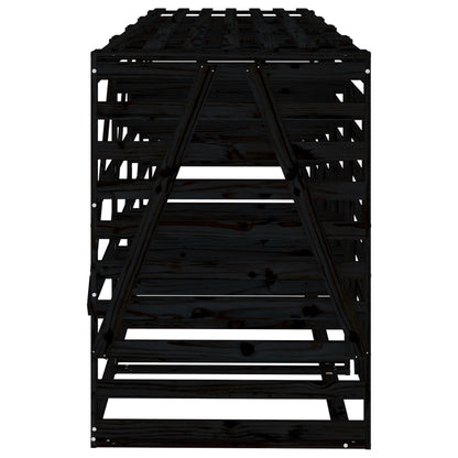 Copribidone Quadruplo Nero in Legno Massello di Pino - homemem39