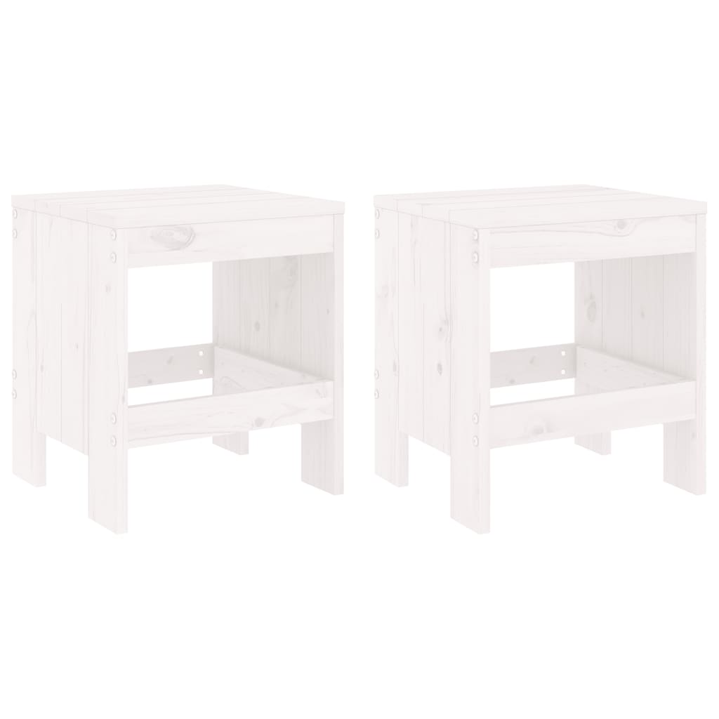 Set da Bistrot da Giardino 3pz Bianco in Legno Massello di Pino | homemem39
