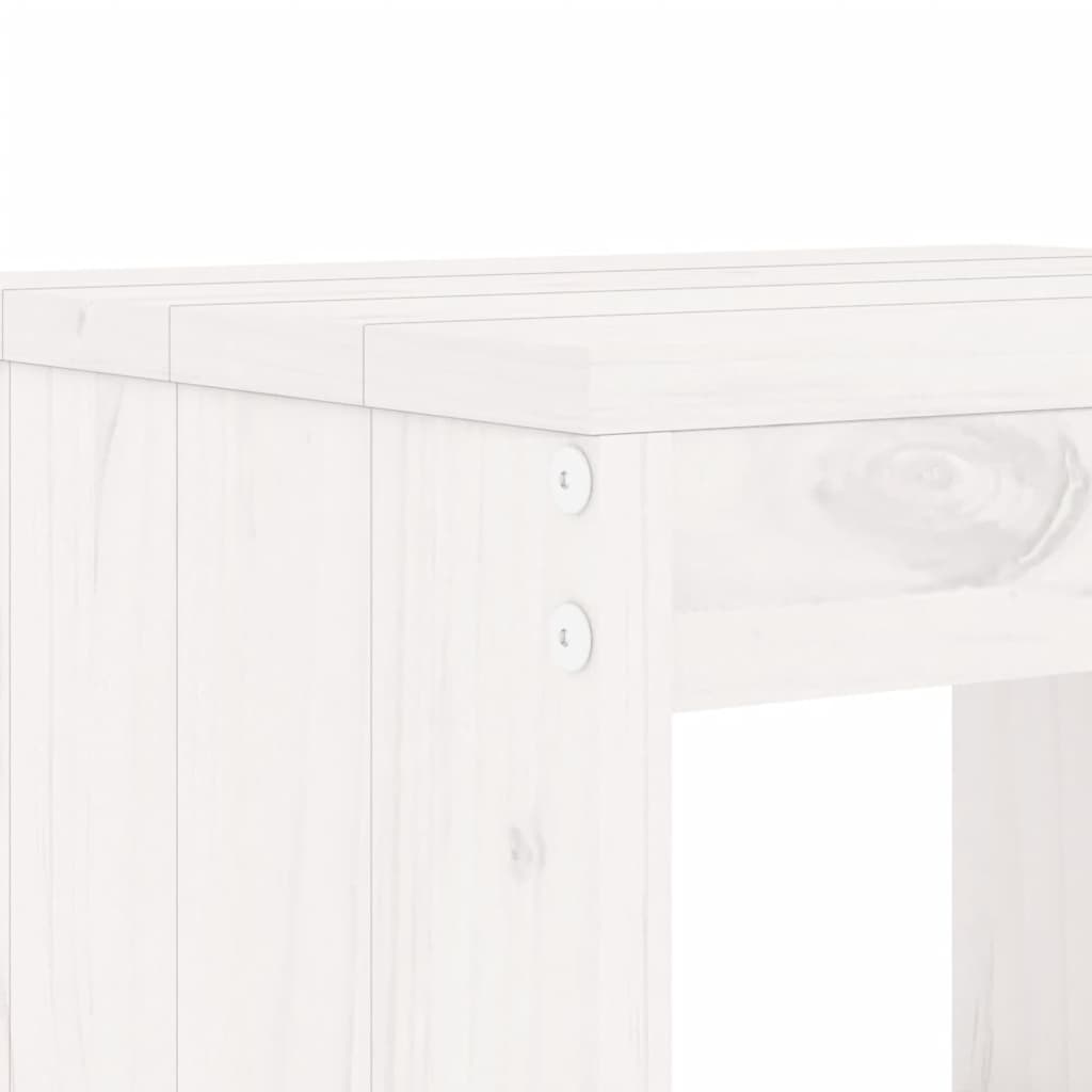 Set da Bistrot da Giardino 3pz Bianco in Legno Massello di Pino | homemem39