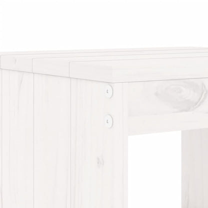 Set da Bistrot da Giardino 3pz Bianco in Legno Massello di Pino | homemem39