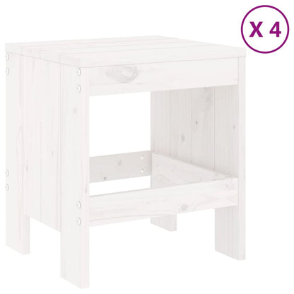 Set da Pranzo per Giardino 5pz Bianco in Legno Massello di Pino - homemem39