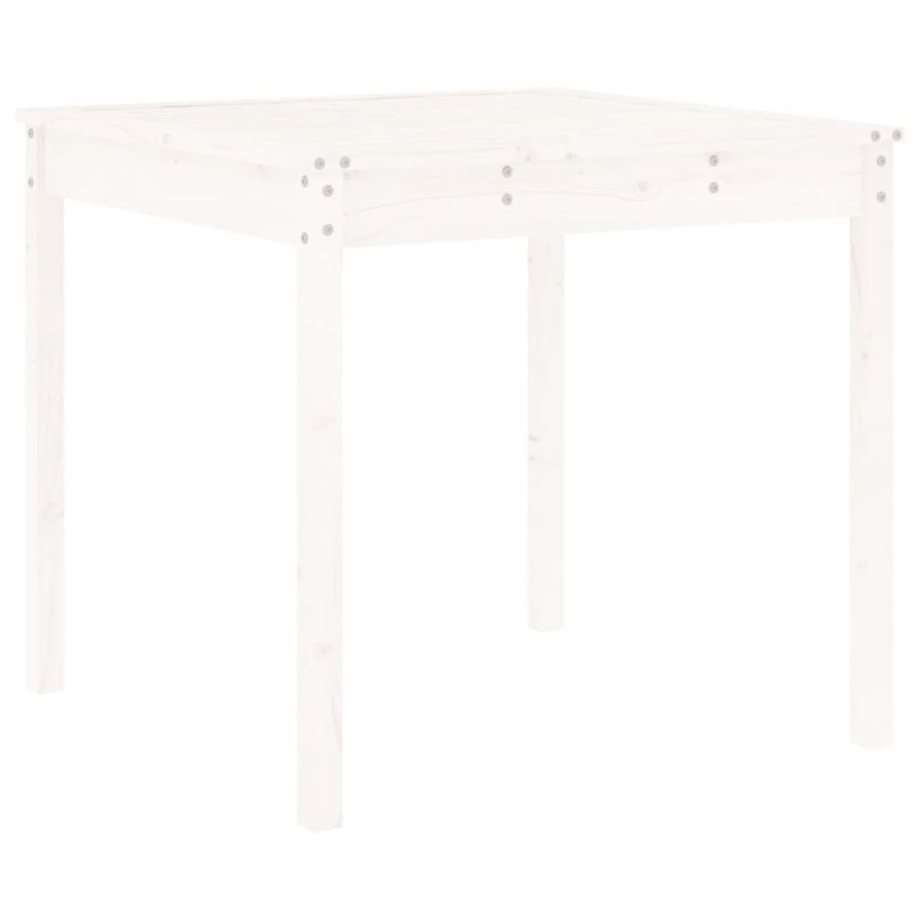 Set da Pranzo per Giardino 5pz Bianco in Legno Massello di Pino - homemem39