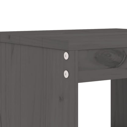 Set da Pranzo per Giardino 5pz Grigio in Legno Massello di Pino - homemem39