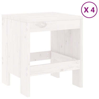 Set da Pranzo per Giardino 5pz Bianco in Legno Massello di Pino - homemem39