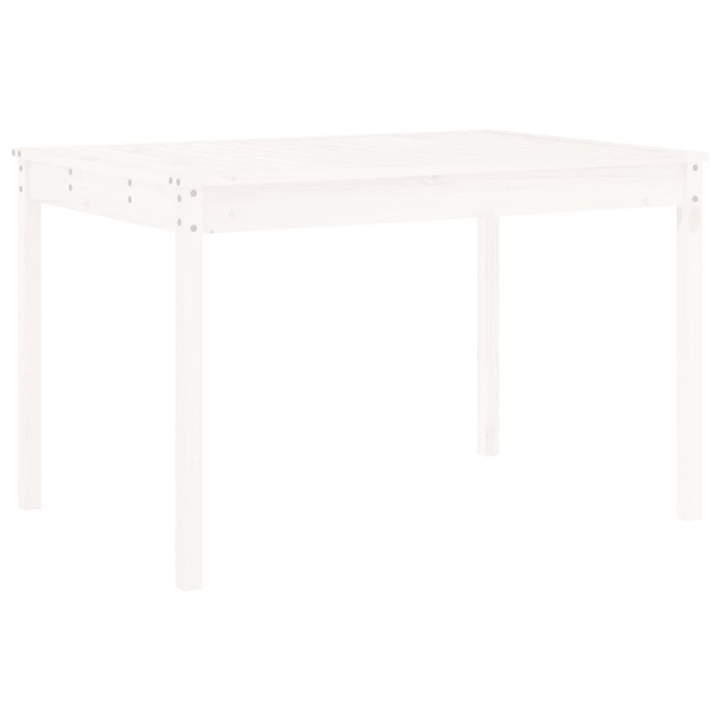 Set da Pranzo per Giardino 5pz Bianco in Legno Massello di Pino - homemem39