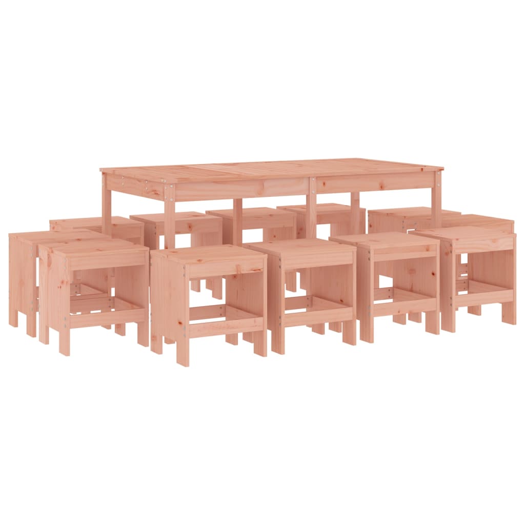 Set da Pranzo per Giardino 13 pz in Legno Massello di Douglas - homemem39
