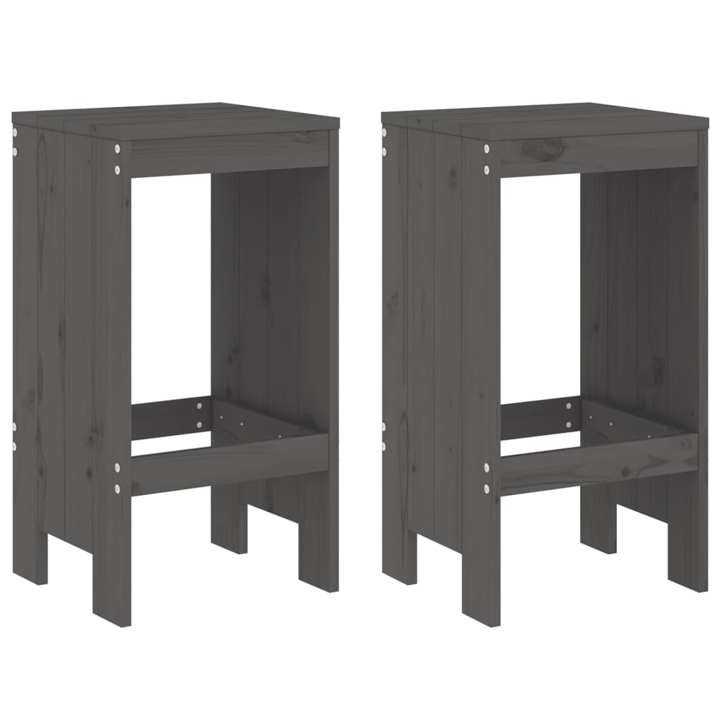 Set Bar da Giardino 3 pz Grigio in Legno Massello di Pino | homemem39