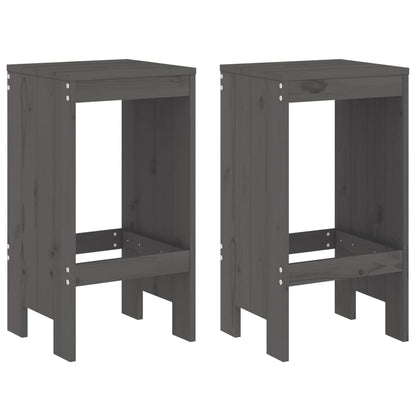 Set Bar da Giardino 3 pz Grigio in Legno Massello di Pino | homemem39