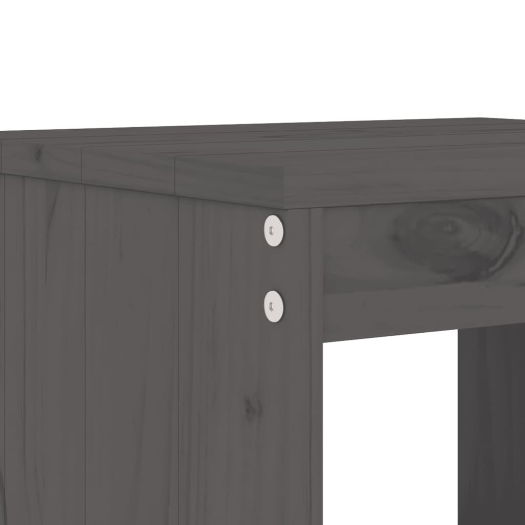 Set Bar da Giardino 3 pz Grigio in Legno Massello di Pino | homemem39