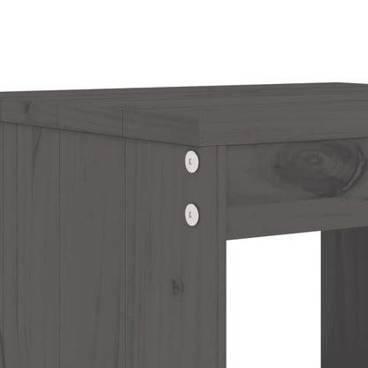 Set Bar da Giardino 3 pz Grigio in Legno Massello di Pino | homemem39