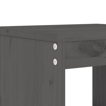 Set Bar da Giardino 5 pz Grigio in Legno Massello di Pino | homemem39