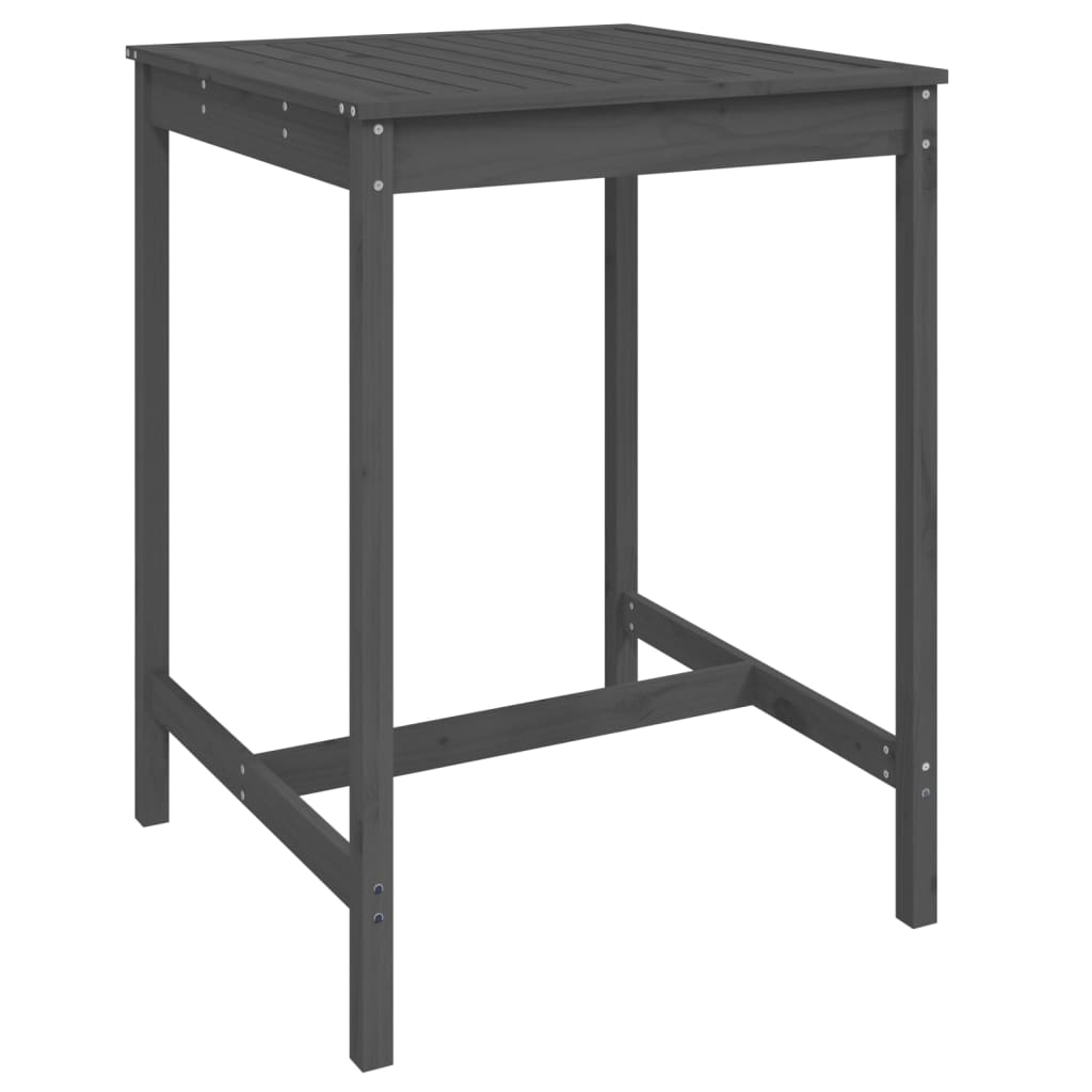 Set Bar da Giardino 5 pz Grigio in Legno Massello di Pino | homemem39