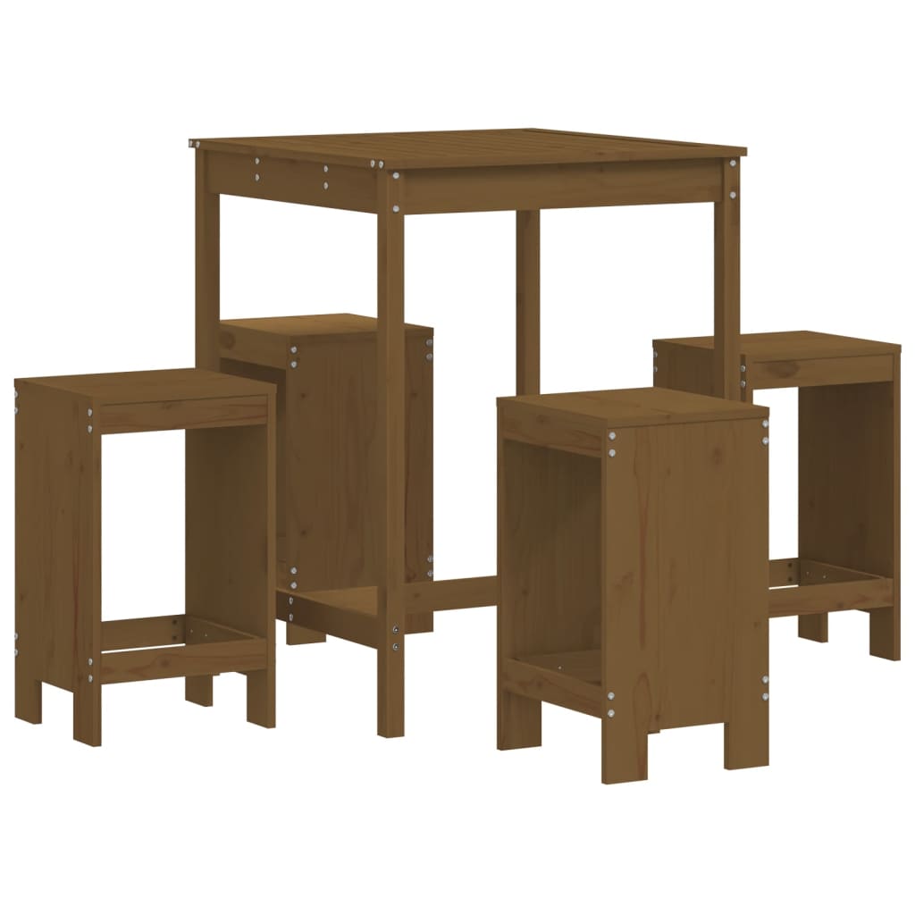 Set Bar da Giardino 5 pz ambra in Legno Massello di Pino | homemem39