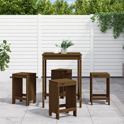 Set Bar da Giardino 5 pz ambra in Legno Massello di Pino | homemem39