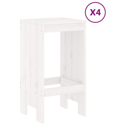 Set Bar da Giardino 5 pz Bianco in Legno Massello di Pino | homemem39