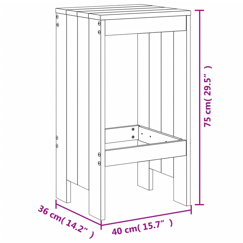 Set Bar da Giardino 5 pz Bianco in Legno Massello di Pino | homemem39