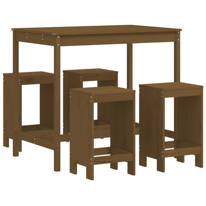 Set Bar da Giardino 5 pz ambra in Legno Massello di Pino | homemem39