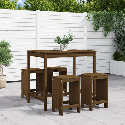 Set Bar da Giardino 5 pz ambra in Legno Massello di Pino | homemem39