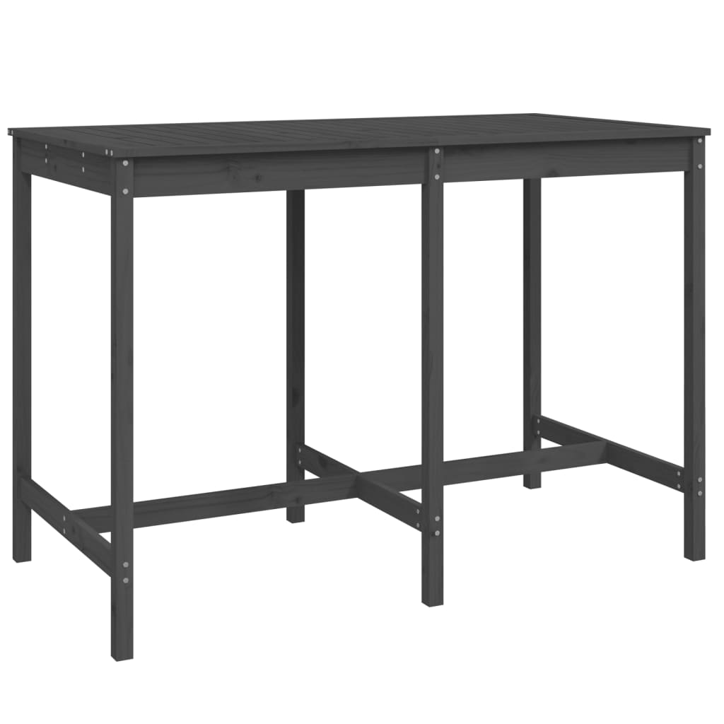 Set Bar da Giardino 7 pz Grigio in Legno Massello di Pino | homemem39