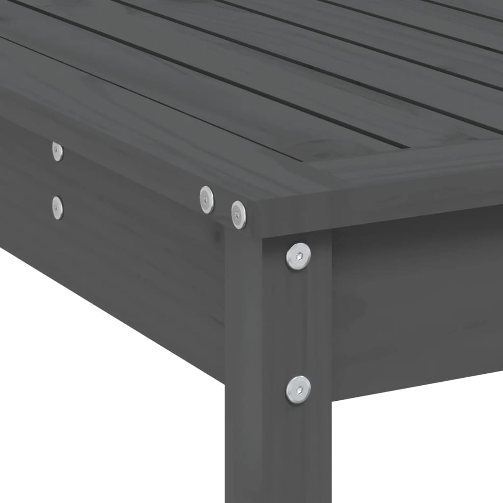 Set Bar da Giardino 7 pz Grigio in Legno Massello di Pino | homemem39