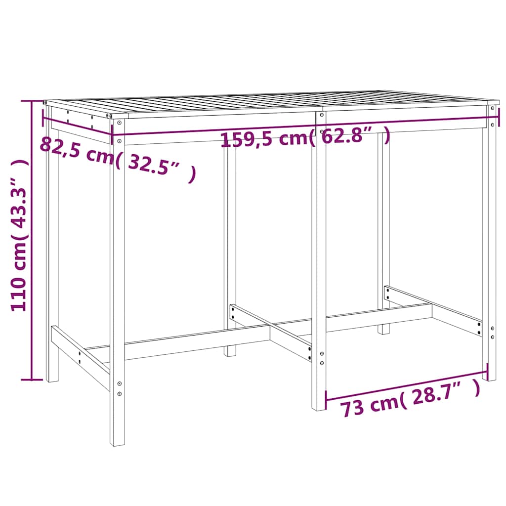 Set Bar da Giardino 7 pz ambra in Legno Massello di Pino | homemem39