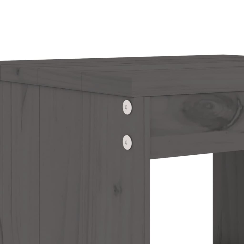 Set Bar da Giardino 9 pz Grigio in Legno Massello di Pino | homemem39