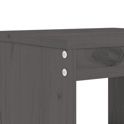 Set Bar da Giardino 9 pz Grigio in Legno Massello di Pino | homemem39