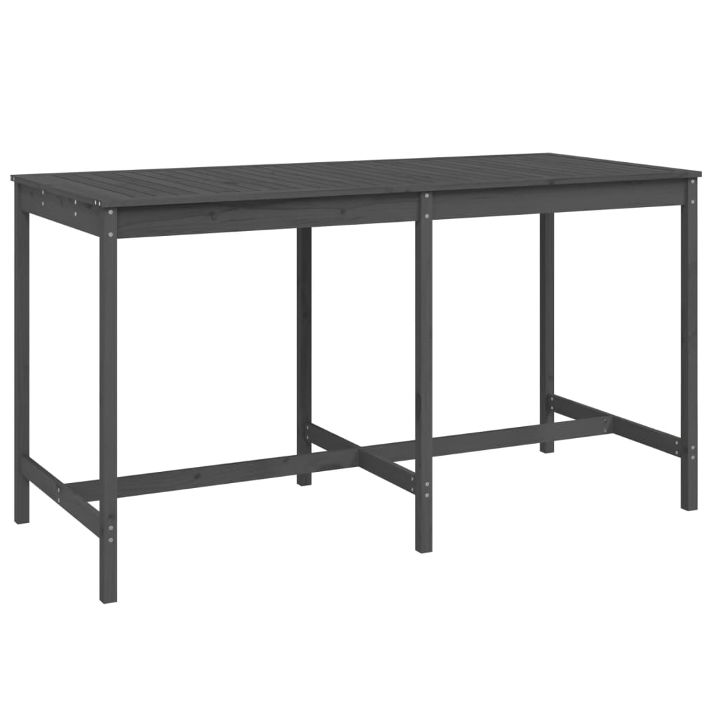 Set Bar da Giardino 9 pz Grigio in Legno Massello di Pino | homemem39