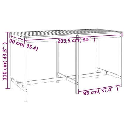 Set Bar da Giardino 9 pz Grigio in Legno Massello di Pino | homemem39