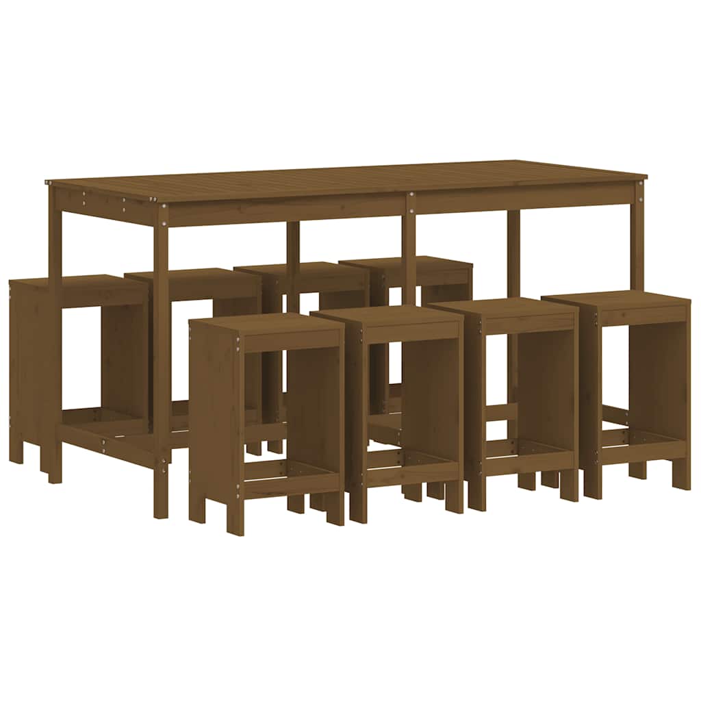 Set Bar da Giardino 9 pz ambra in Legno Massello di Pino | homemem39