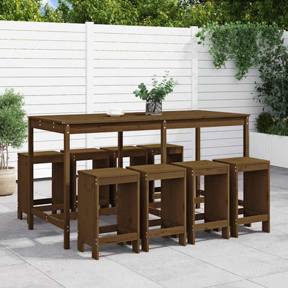 Set Bar da Giardino 9 pz ambra in Legno Massello di Pino | homemem39