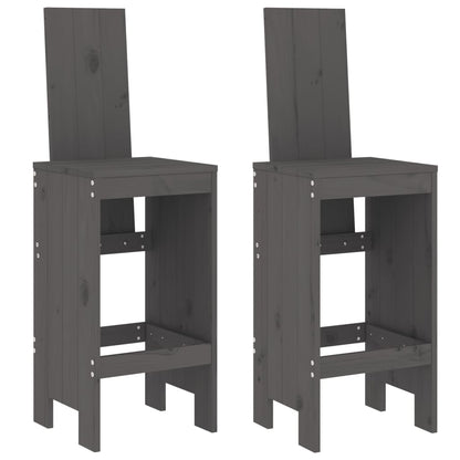 Set Bar da Giardino 3 pz Grigio in Legno Massello di Pino | homemem39