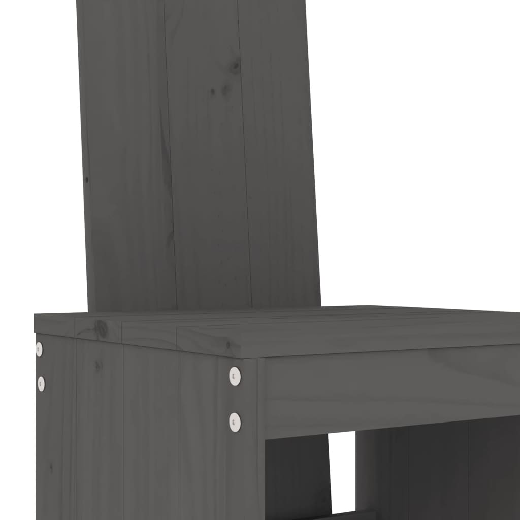 Set Bar da Giardino 3 pz Grigio in Legno Massello di Pino | homemem39