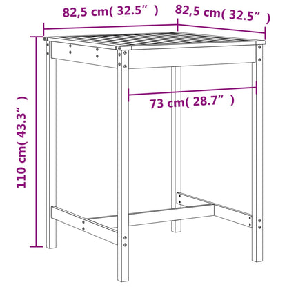 Set Bar da Giardino 3 pz Nero in Legno Massello di Pino | homemem39