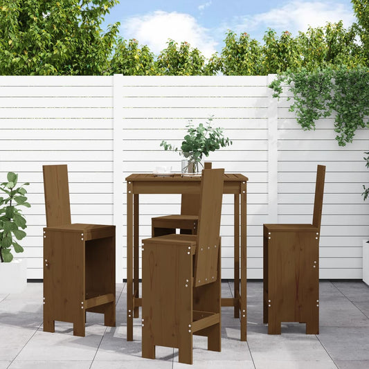 Set Bar da Giardino 5 pz ambra in Legno Massello di Pino - homemem39